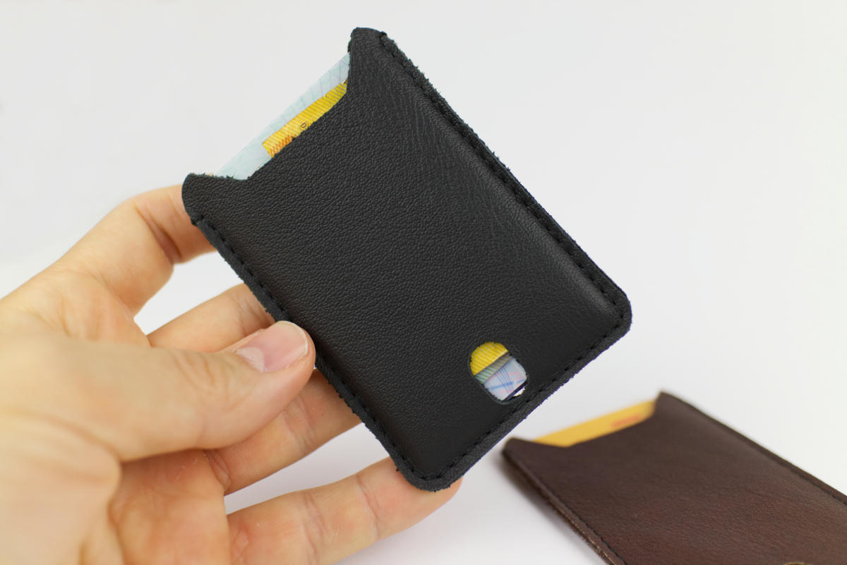 A simple leather wallet sleeve